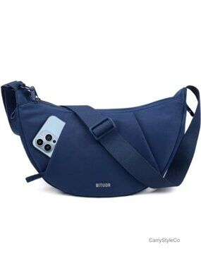 Anti-Theft Crossbody Bag Water-Resistant Crescent Hobo Purse